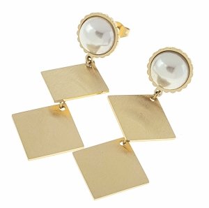 goldene Ohrringe aus Edelstahl