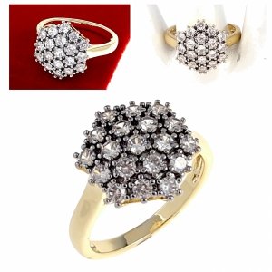 Goldring 18,60 mm. vergoldete Verlobung Xuping