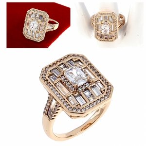 Goldring 18,60 mm. vergoldete Verlobung Xuping 