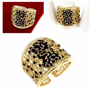 Goldring 17,00 mm. vergoldete Verlobung Xuping