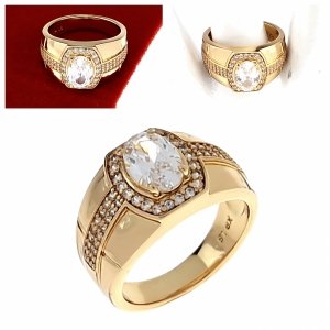Goldring 18,60 mm. vergoldete Verlobung Xuping