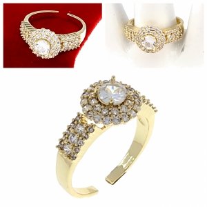 Goldring 17,00 mm. vergoldete Verlobung Xuping