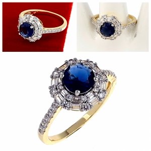 Goldring 18,60 mm. vergoldete Verlobung Xuping