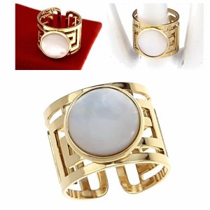 Ring 18,30 mm, goldener Edelstahl