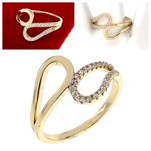 Goldring 18,60 mm. vergoldete Verlobung Xuping