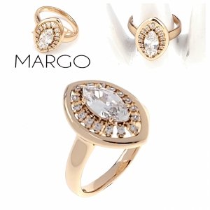 Goldring 18,60 mm. vergoldete Verlobung Xuping