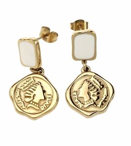 goldene Ohrringe aus Edelstahl