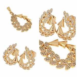 Gold vergoldet Set 18 Karat Ohrringe Anhänger Xuping