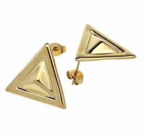 goldene Ohrringe aus Edelstahl