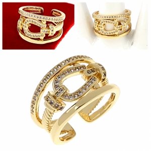 Goldring 17,00 mm. vergoldete Verlobung Xuping