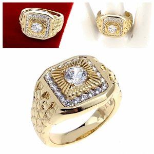 Goldring 18,60 mm. vergoldete Verlobung Xuping