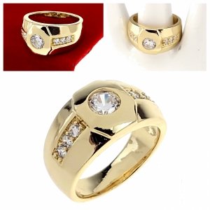 Goldring 18,60 mm. vergoldete Verlobung Xuping