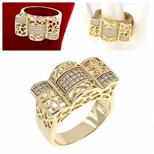 Goldring 18,60 mm. vergoldete Verlobung Xuping
