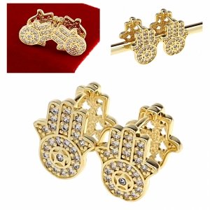 gold plated earrings with exclusive cubic zirconia