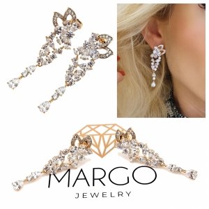 gold plated earrings with exclusive cubic zirconia