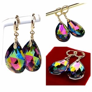gold plated earrings with exclusive cubic zirconia