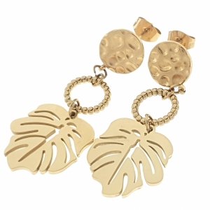 gold earrings made of stainless steel