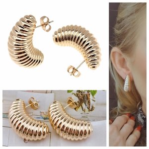 gold plated earrings with exclusive cubic zirconia