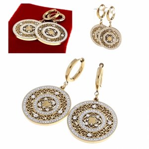 gold earrings made of stainless steel
