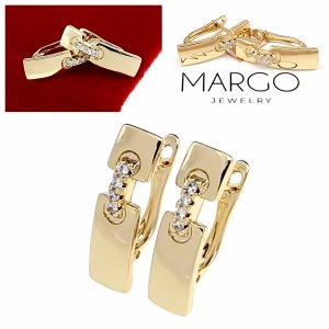 gold plated earrings with exclusive cubic zirconia