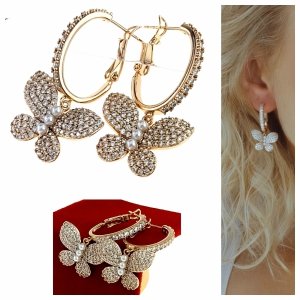 exclusive swarovski gold-plated earrings