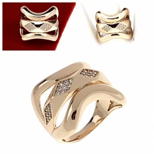 gold ring 18,60mm. gold-plated engagement xuping