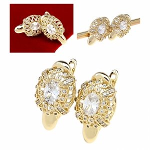 gold plated earrings with exclusive cubic zirconia