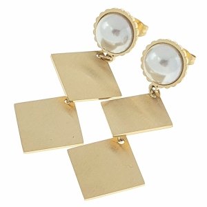 gold earrings made of stainless steel