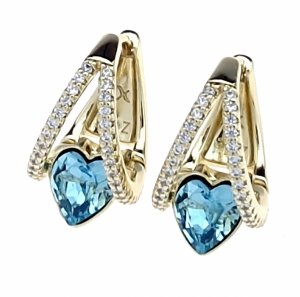 gold plated earrings with exclusive cubic zirconia