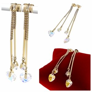gold plated earrings with exclusive cubic zirconia