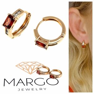 gold plated earrings with exclusive cubic zirconia
