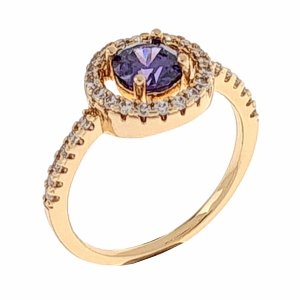gold ring 17,00mm. gold-plated engagement xuping