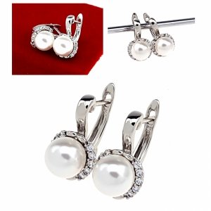 gold plated earrings with exclusive cubic zirconia