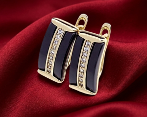 gold plated earrings with exclusive cubic zirconia