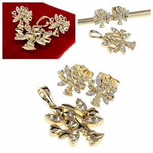 18k gold plated set pendant earrings xuping