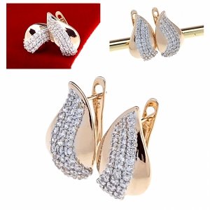 exclusive swarovski gold-plated earrings