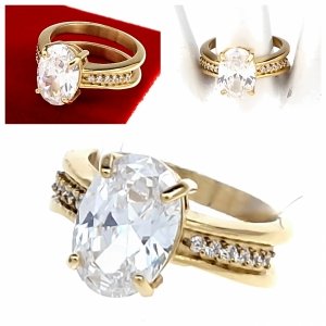 ring 19,00mm gold stainless steel