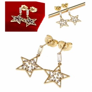 gold plated earrings with exclusive cubic zirconia