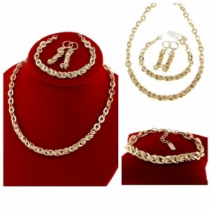 18k gold plated set pendant earrings xuping