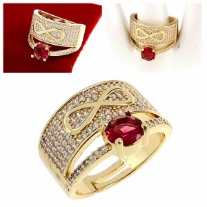gold ring 17,00mm. gold-plated engagement xuping 