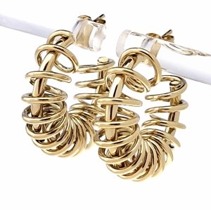gold earrings made of stainless steel