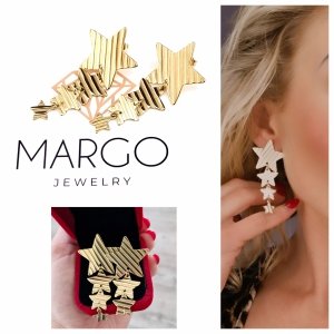 gold earrings made of stainless steel