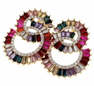 EARRINGS GOLD LONG ZIRCONIA WEDDING WEDDING