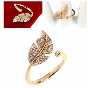 gold ring 17,00mm. gold-plated engagement xuping