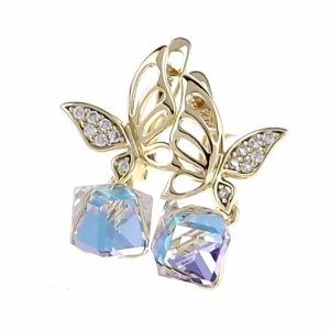 gold plated earrings with exclusive cubic zirconia