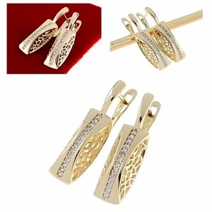 gold plated earrings with exclusive cubic zirconia 