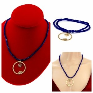 Necklace with sparkling glass crystals on a jewelry elastic chain