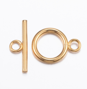 4797 Zapięcia na patyczek ze stali nierdzewnej, pierścień: 18,5 x 13,5 x 2 mm, otwór: 3 mm, pręt: 20 x 7 x 2 mm, otwór: 3 mm