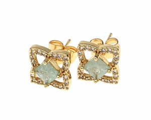 gold plated earrings with exclusive cubic zirconia