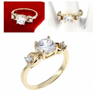 gold ring 18,60mm. gold-plated engagement xuping 